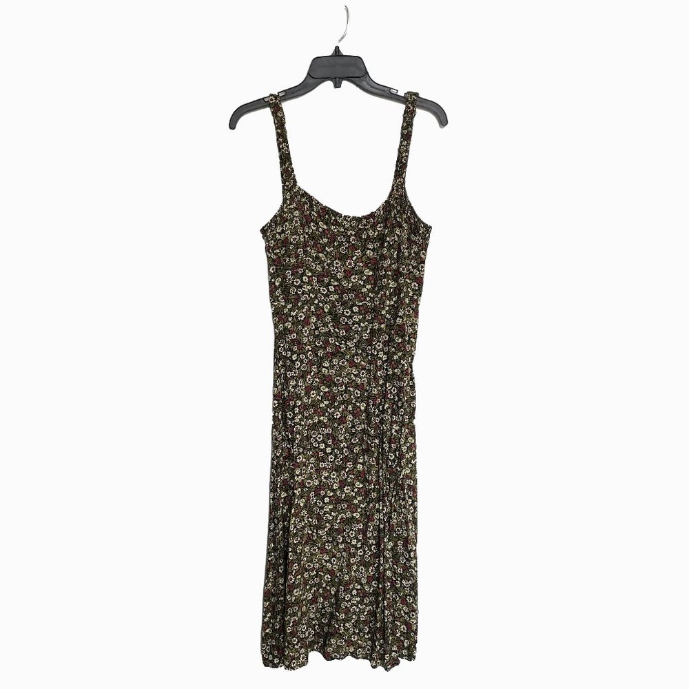 ZARA Green Floral Slit Dress